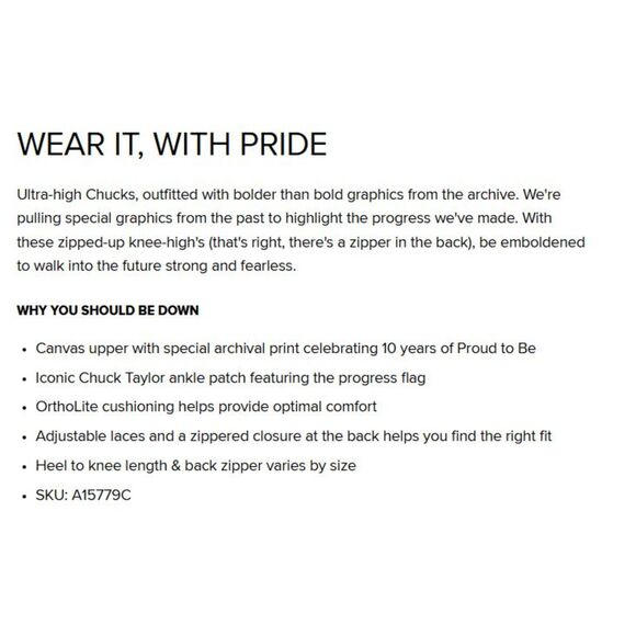 Converse Chuck Taylor All Star XX-HI Pride Unisex High Top Shoes Women's 7 NIB - Picture 14 of 14